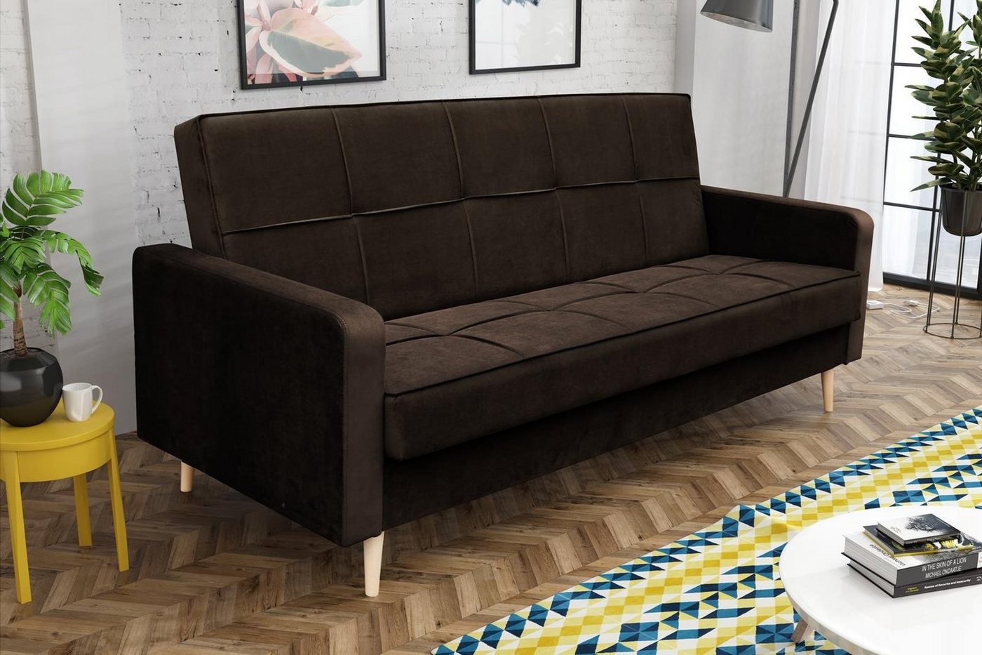 Beautysofa Sofa Peak, Sofa mit Holzbeine,Polstercouch mit Bettfunktion, Sofa mit Holzbeine, Polstercouch mit Bettfunktion von Beautysofa