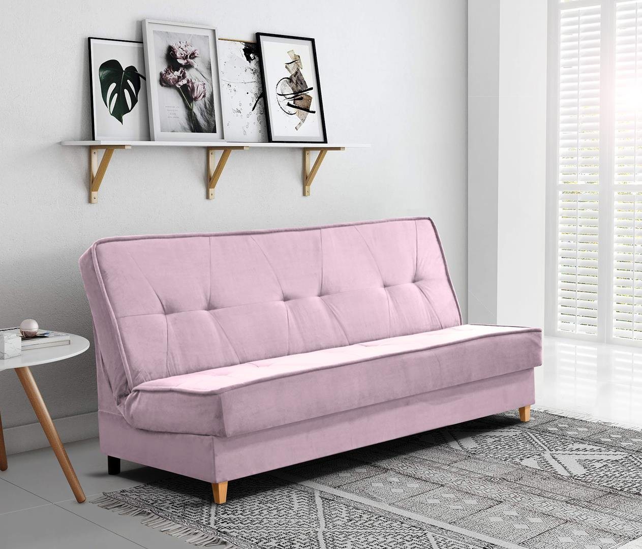 Beautysofa Sofa Riva, Schlafsofa aus Velourstoff, Polstersofa, inklusive Bettfunktion, mit Klick-Klack von Beautysofa