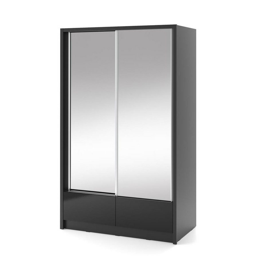 Beautysofa Spiegelschrank Lara II (weißes oder schwarzes Kleiderschrank, Garderobe) mit 2x Spiegelnd, Schiebtüren Schrank für Wohnzimmer von Beautysofa