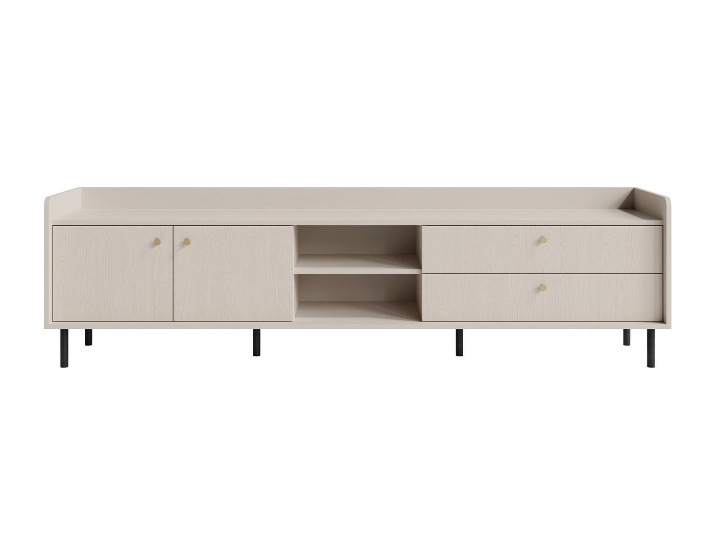 Beautysofa TV-Schrank GLORIA mit 2 Schubladen und 2 Türen (Goldgriffe & Skandinavischem Design) Breite: 210 cm von Beautysofa