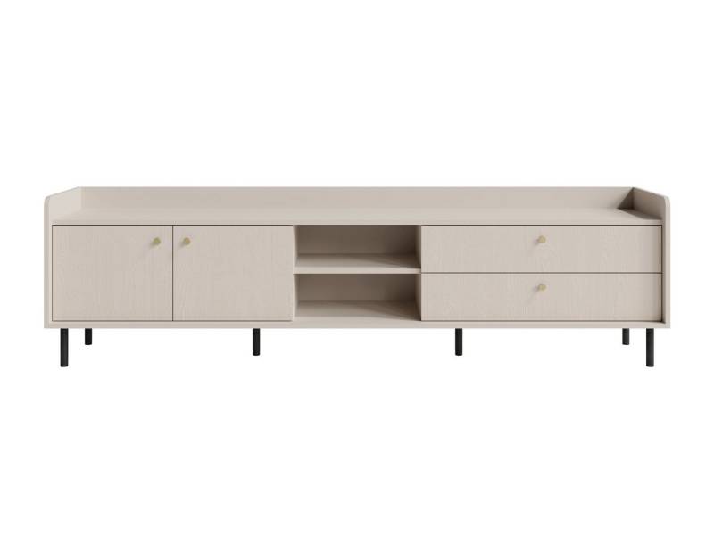 Beautysofa TV-Schrank GLORIA mit 2 Schubladen und 2 Türen (Goldgriffe & Skandinavischem Design) Breite: 210 cm von Beautysofa