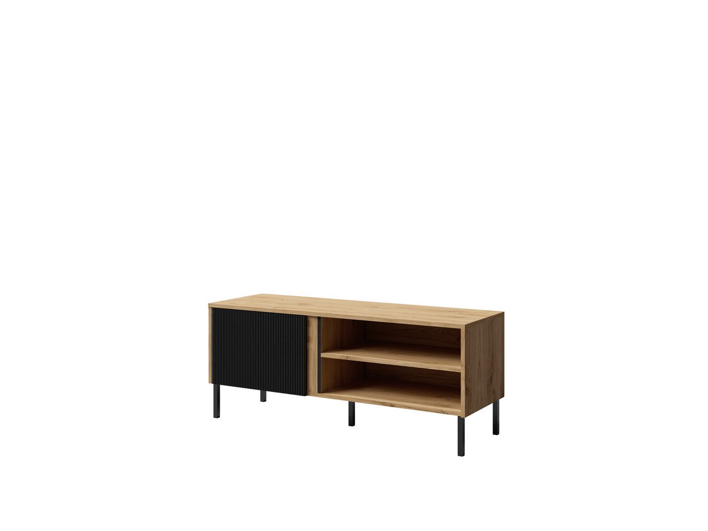 Beautysofa TV-Schrank Kleiner eleganter moderner geräumiger rtv-Kabinett Mia 07 (Möbel aus MDF-Platten) Farbe: Ewige eiche+schwarz, B:120/H:50/T:41 CM von Beautysofa