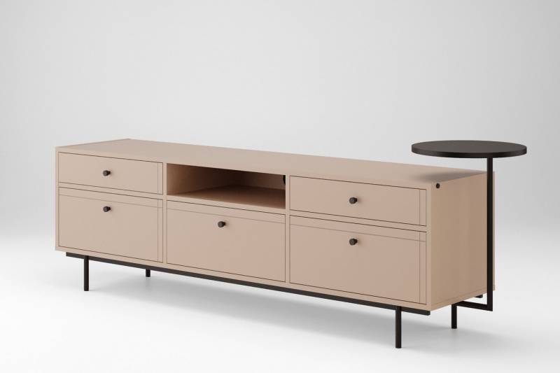 Beautysofa TV-Schrank Moderner, stilvoller, geräumiger TV-Schrank mit Schubladen ARROCCO Farbe: weiß, beige, schwarz, pastellgrün, B:181/H:57/T:42cm von Beautysofa