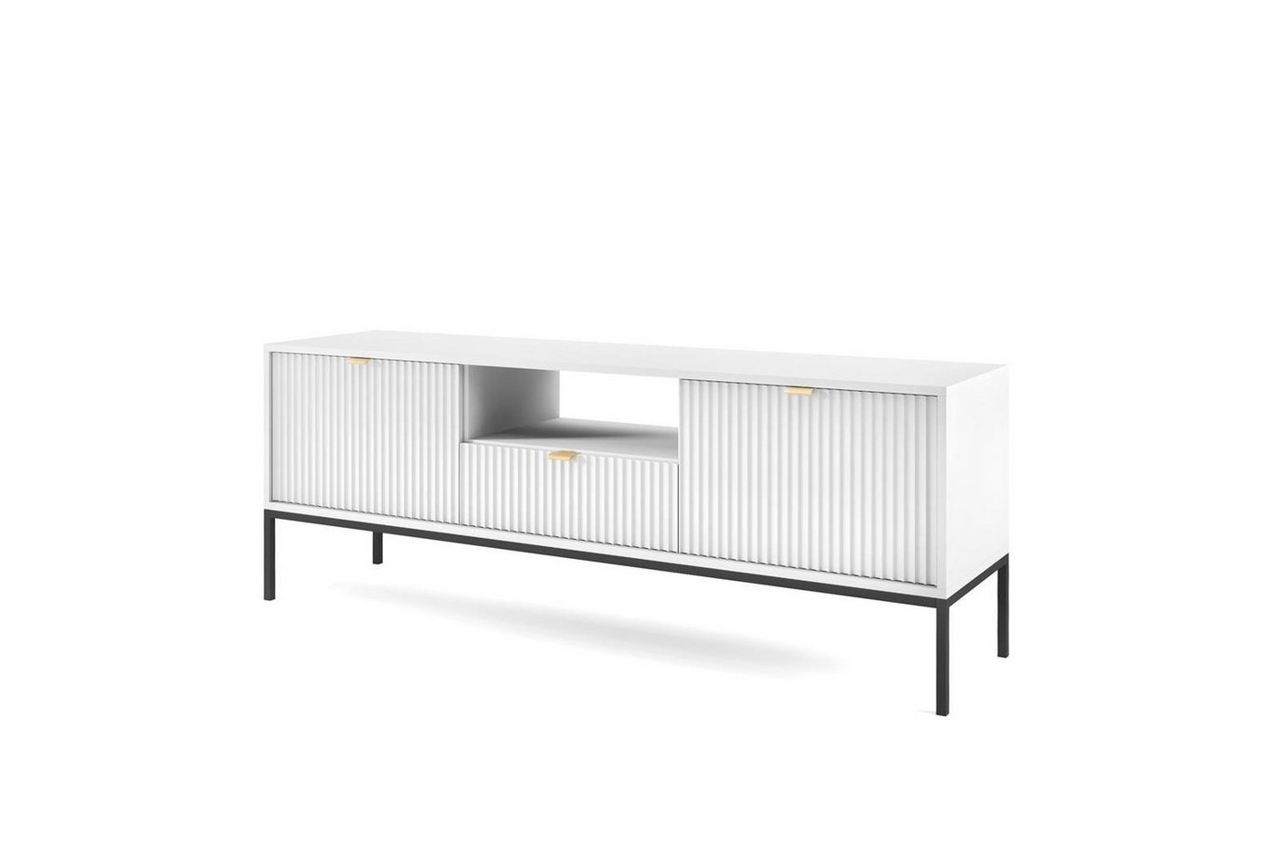 Beautysofa TV-Schrank Novia (Metallgestell, Weiß / Grau / Schwarz Farbe) für Wohnzimmer, Lowboard im modernes Stil von Beautysofa