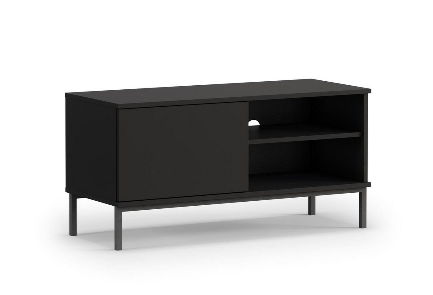 Beautysofa TV-Schrank Querty (modernes Sideboard für Wohnzimmer,mit Einlegeböden, weiße / schwarze / hikora) inklusive 1x Tür mit Push-to-Open-Methode von Beautysofa