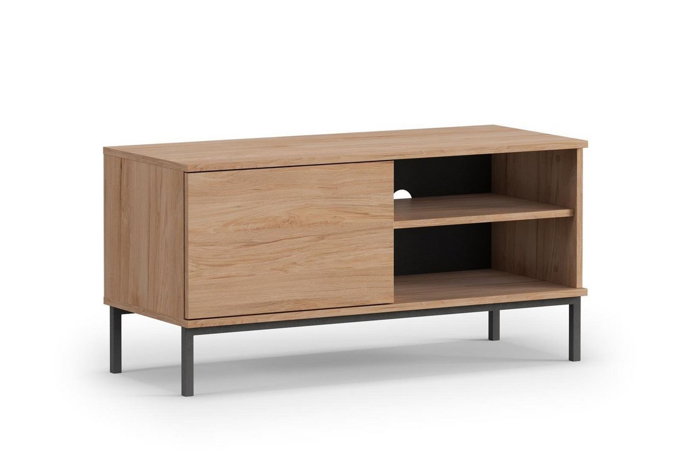 Beautysofa TV-Schrank Querty (modernes Sideboard für Wohnzimmer,mit Einlegeböden, weiße / schwarze / hikora) inklusive 1x Tür mit Push-to-Open-Methode von Beautysofa