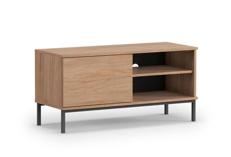 Beautysofa TV-Schrank Querty (modernes Sideboard für Wohnzimmer,mit Einlegeböden, weiße / schwarze / hikora) inklusive 1x Tür mit Push-to-Open-Methode von Beautysofa