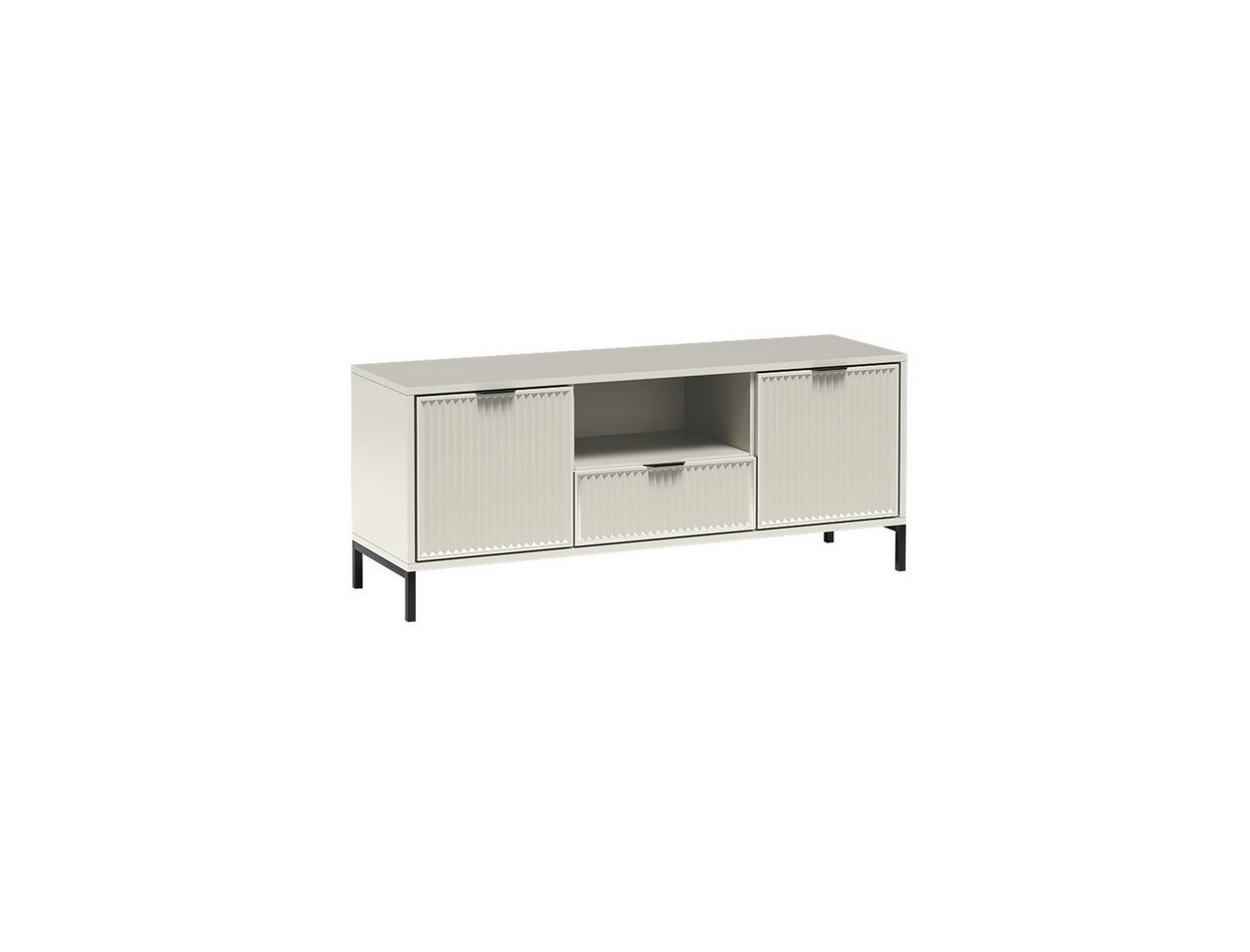 Beautysofa TV-Schrank TV-Lowboard LINNA LS‑3 – mit 2 Türen und einer Schublade mit Riffeloptik & Metallfüßen, 160 cm breit Beautysofa TV-Schrank TV-Lowboard LINNA LS‑3 – mit 2 Türen und einer Schublade mit Riffeloptik & Metallfüßen, 160 cm breit von Beautysofa