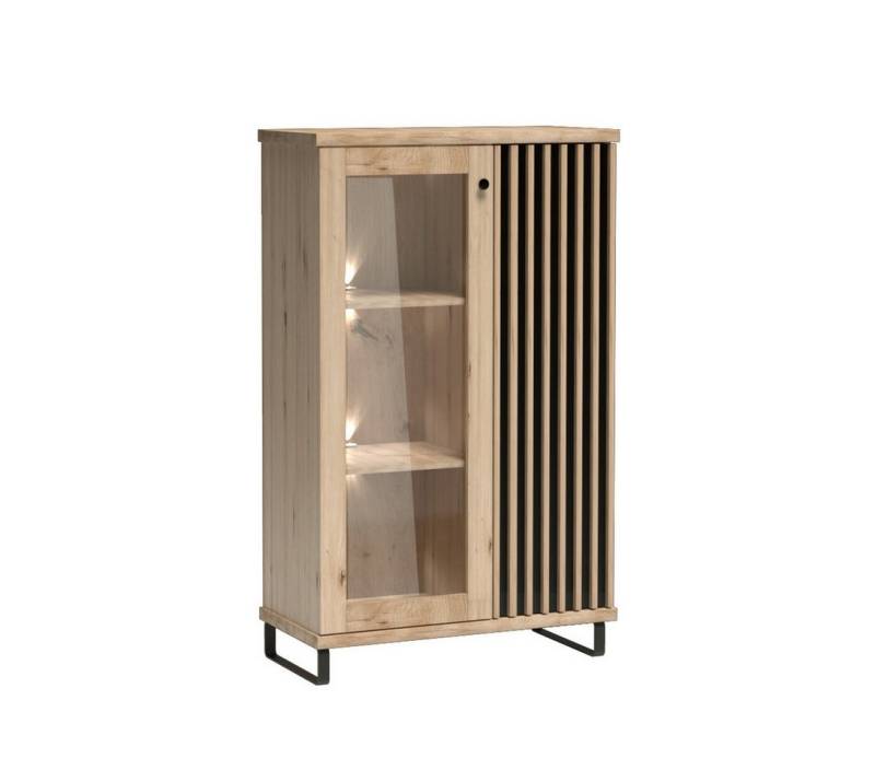 Beautysofa Vitrine CAYA C-3, 2-türig mit einer Glasfront & Soft-Close mit oder ohne Metallbeine und LED-Beleuchtung erhältlich von Beautysofa