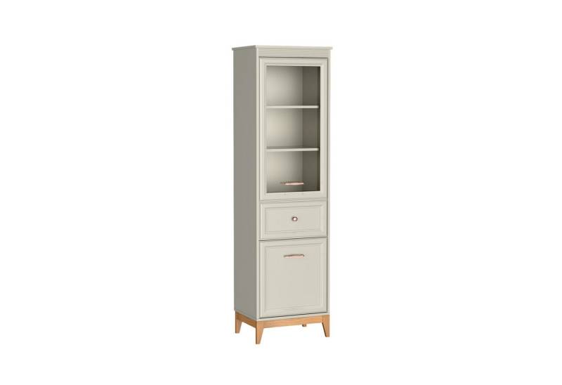 Beautysofa Vitrine CHARLOTT W-6 mit Glasfront hoch mit einer Schublade von Beautysofa