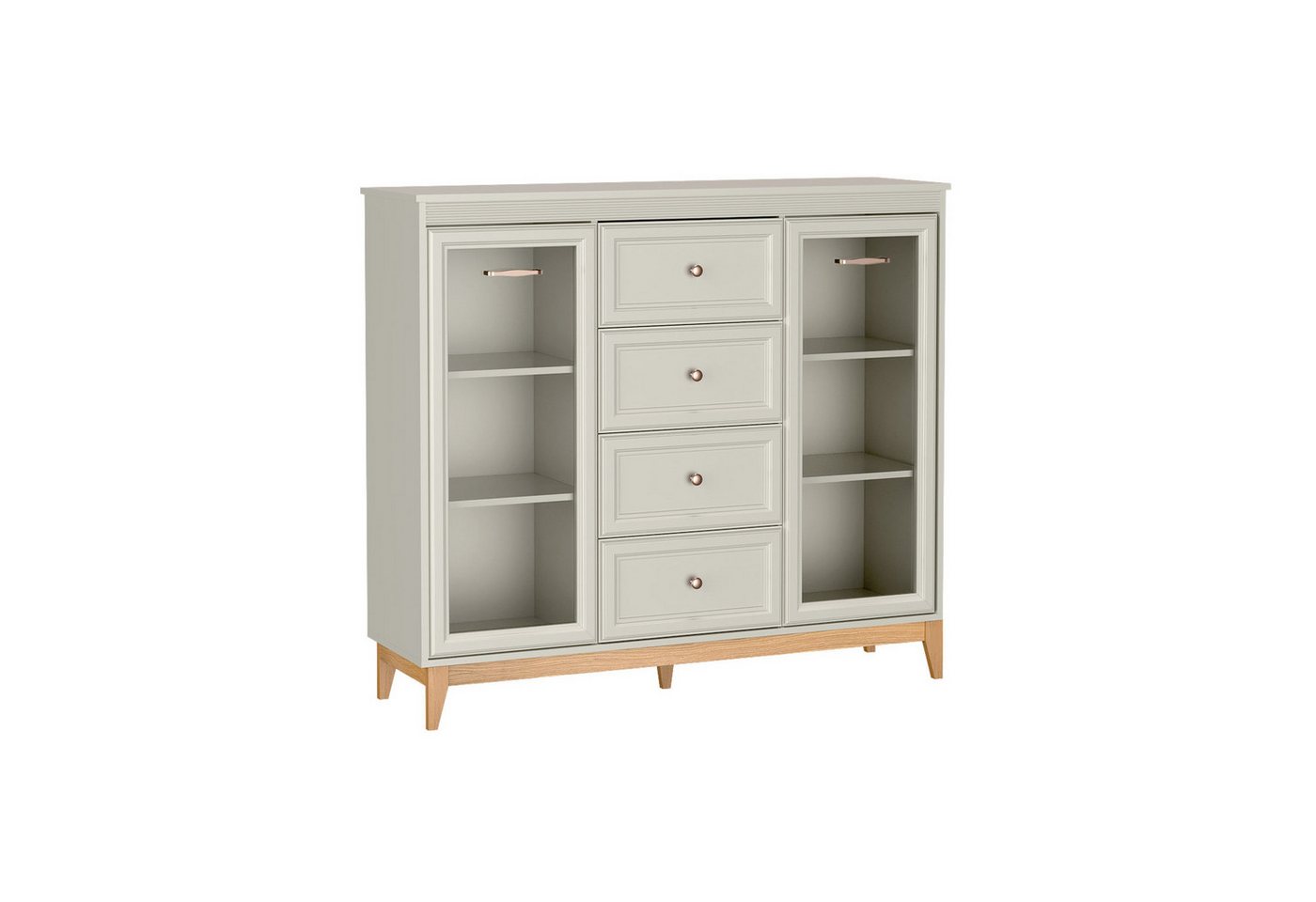 Beautysofa Vitrine CHARLOTT W-7 mit 4 Schubladen und Glastüren im rustikalen Stil, mit oder ohne LED-Beleuchtung Beautysofa Vitrine CHARLOTT W-7 mit 4 Schubladen und Glastüren im rustikalen Stil, mit oder ohne LED-Beleuchtung von Beautysofa
