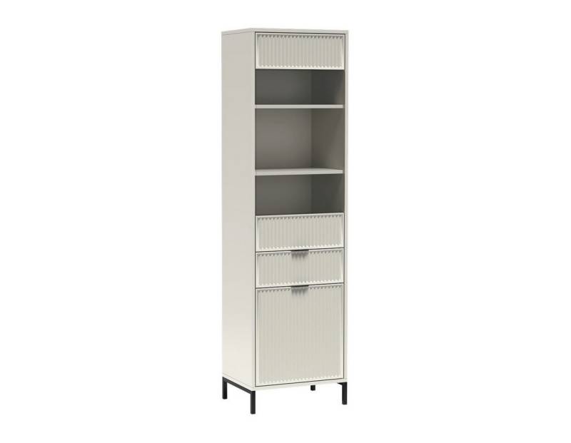 Beautysofa Vitrine LINNA LS‑5 – freistehende Vitrine mit Glastüren und einer Schublade 54 cm breit – in Indigo, Cashmere oder Green Stone von Beautysofa