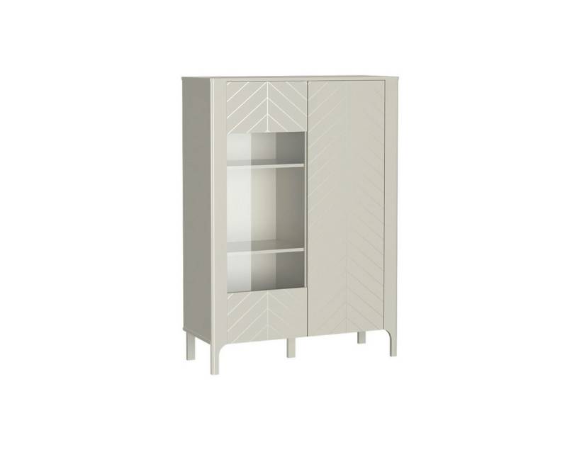 Beautysofa Vitrine LUME MM-3 mit 2 Glastüren und Fischgrätenmuster Push-to-Open & Soft-Close von Beautysofa