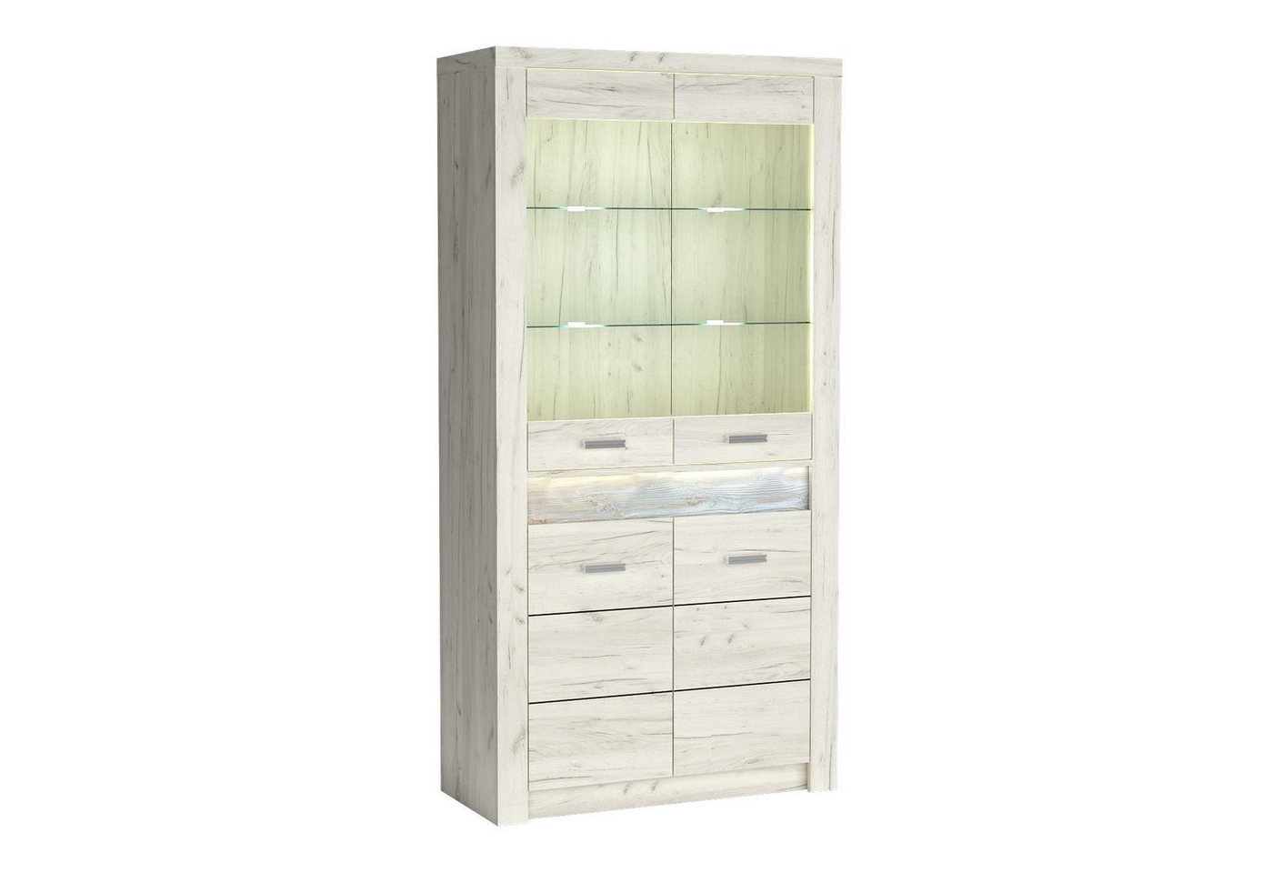 Beautysofa Vitrine POLIS I-3 – große Standvitrine mit Glastüren LED-Optionen für Front und Böden, Auswahl beim Kauf Beautysofa Vitrine POLIS I-3 – große Standvitrine mit Glastüren LED-Optionen für Front und Böden, Auswahl beim Kauf von Beautysofa