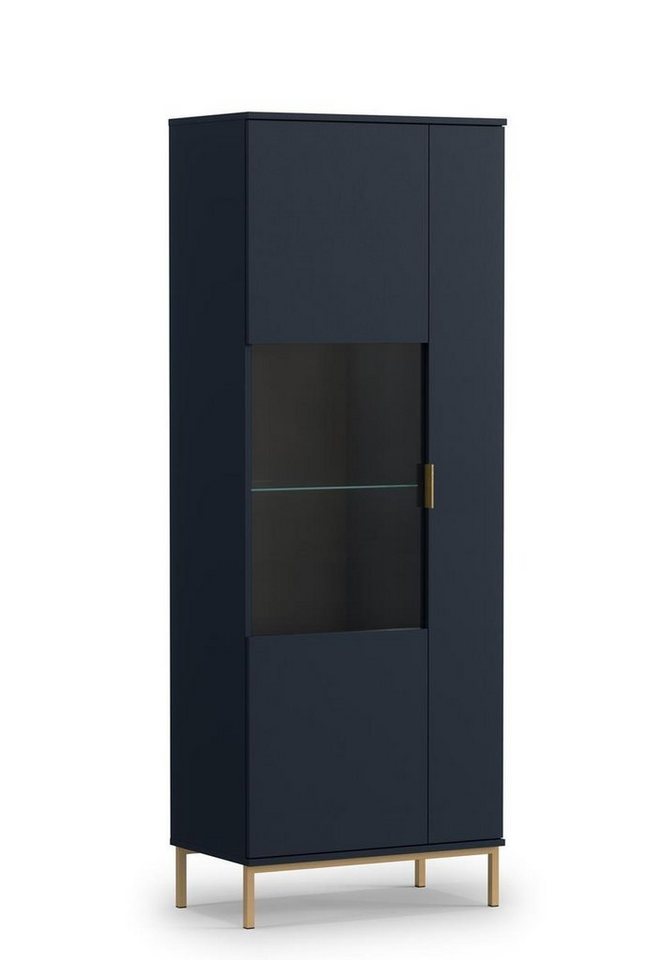 Beautysofa Vitrine Pula (Schrank im modernes Stil für Wohnzimmer, 190 cm hohe) mit Push-To-Open Tür, Standvitrine mit Glaseinlegebode von Beautysofa