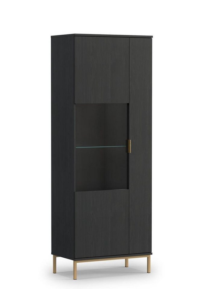 Beautysofa Vitrine Pula (Schrank im modernes Stil für Wohnzimmer, 190 cm hohe) mit Push-To-Open Tür, Standvitrine mit Glaseinlegebode von Beautysofa