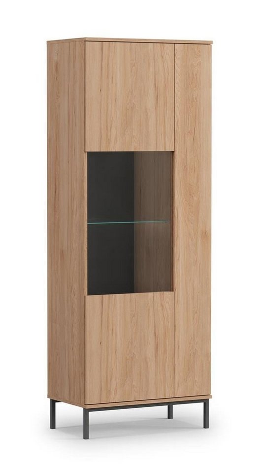 Beautysofa Vitrine Querty (inklusive Einlegeböden, Standvitrine, Schrank) mit Glaselemente, 2x Scharniertüren auf Spanplatte und Glas von Beautysofa