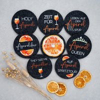 Filzuntersetzer Mit Aperol Sprüchen, Getränkeuntersetzer Aperol, Geschenkidee Für Aperol-Liebhaber, Untersetzer Geschenk von BeauxCadeauxGeschenk