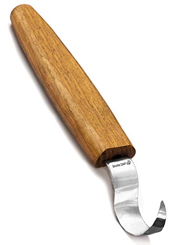 BeaverCraft Holzschnitzhakenmesser SK1L zum Schnitzen von Löffeln, Kuksa-Schüsseln und Tassen, Löffelschnitzwerkzeug, einfaches Krummmesser für Profis und Anfänger, Linkshänder-Hakenmesser von BeaverCraft