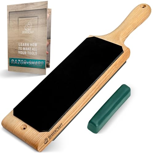 BeaverCraft LS1P1 Paddel Streichriemen für schärfen Holzschnitzwerkzeuge Abziehleder mit grüne Polierpaste Lederabziehriemen zum schärfen Messer und Werkzeuge BeaverCraft LS1P1 Paddel Streichriemen für schärfen Holzschnitzwerkzeuge Abziehleder mit grüne Polierpaste Lederabziehriemen zum schärfen Messer und Werkzeuge von BeaverCraft