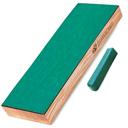 BeaverCraft LS4P1 Leder Strop Stropping Block Kit Messerschärfung Kit Leder Honing Strop zum Schärfen von Messern 20.3cm lang BeaverCraft Holzschnitzerei Schärfen Strop Stropping Leder Block Polieren von BeaverCraft