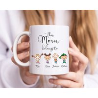 Diese Mama Gehört Becher, Individuelle Kaffeetasse Für Mütter, Personalisiertes Geschenk Von Kindern, Geburtstagsgeschenk Muttertagsgeschenk von BeaverFunPartyDecor
