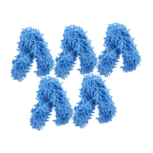 Beavorty 10 Stück Mikrofaser Wischmopp Hausschuhe mit Abnehmbaren Chenille Mop-socken Waschbare Fußreinigungsschuhe für Bodenreinigung Wiederverwendbare Geräuscharme Putzslipper für von Beavorty