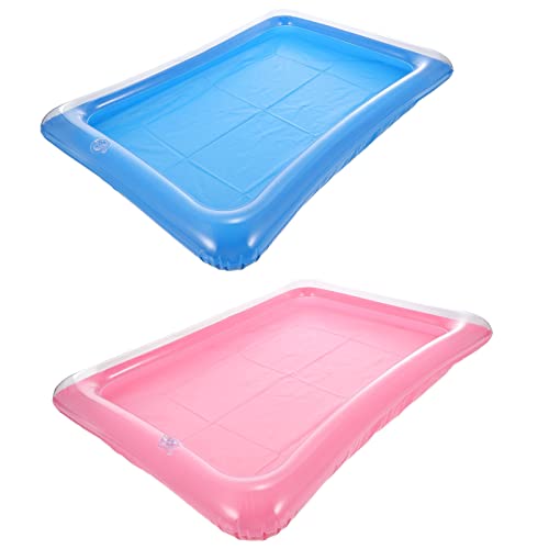 Beavorty 2 Stück Aufblasbare Schwimmende -Serviertabletts Für Buffets Bars Salate Speisen Und Getränke Kühltabletts Für Sommerpartys Picknicks Und Camping Für Poolpartys von Beavorty