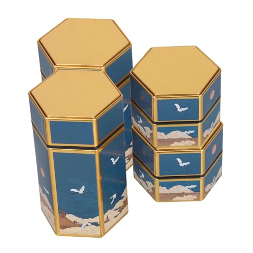 Beavorty 4 Stück Vintage Chinesische Zigaretten-dosen Luftdichte Metallboxen Kompakte Tabakdosen Tragbare Aufbewahrung für Herren Büro Reise von Beavorty