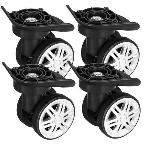 Beavorty 4 Teiliges Gepäckräder Ersatzset mit Schrauben und Schraubendreher Drehbare Swivel Kofferrollen Trolley für Koffer Reparatur und Einfache Installation von Beavorty