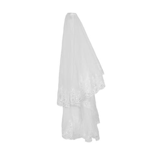 Beavorty Brautschleier: 2 Lagen Tüll Kurzer Hochzeitsschleier Mit Kammspitze Pailletten Blumenrand Damen Kopfschmuck Für Junggesellinnenabschied Brautparty Accessoires Beavorty Brautschleier: 2 Lagen Tüll Kurzer Hochzeitsschleier Mit Kammspitze Pailletten Blumenrand Damen Kopfschmuck Für Junggesellinnenabschied Brautparty Accessoires von Beavorty