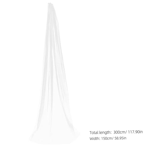 Beavorty Eleganter Brautschleier Kathedral mit Glitzereffekt Feiner Mesh Metallischer Kamm für Sicheren Halt Kunstvoll Bedrucktes Design für Festliche Hochzeiten von Beavorty