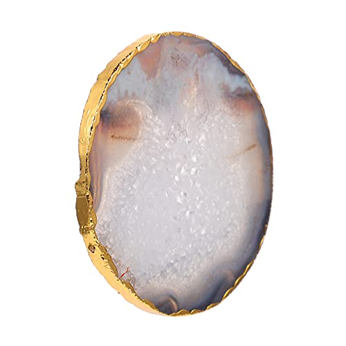 Beavorty Jade-Untersetzer Geode- Tischdekoration Besteck Blaue Achat-Tasse Glas-Serviertablett Achat-Scheiben Untersetzer Glas-Schreibtischunterlage Natürliche Tischsets von Beavorty