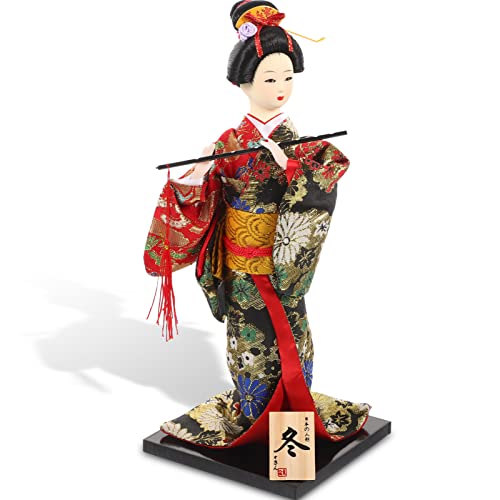 Beavorty Japanische Geisha Figuren Traditionelle Geisha Puppe Deko Kimono Statue Asiatische Geisha Sammlerstück Tischdeko für Wohnzimmer Schlafzimmer Zuhause Büro Sushi Bar Dekoration Geschenk von Beavorty