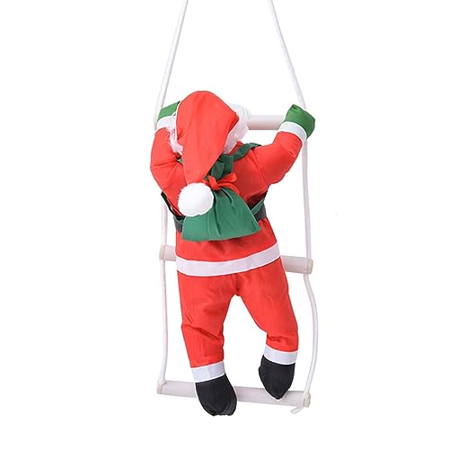 Beavorty Kletternder Weihnachtsmann 1 Weihnachtsmann-Puppe Die auf Einem Seil Klettert Ornament für Hängende Weihnachtsdekoration Weihnachtsmann-Puppe für Weihnachtsbaum Kamin von Beavorty