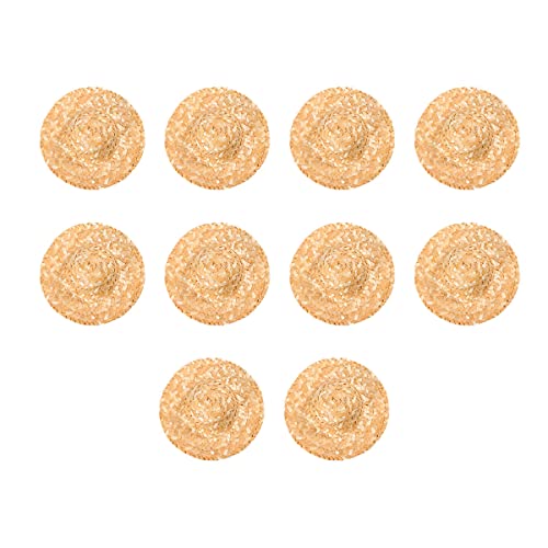 Beavorty Mini-Strohhüte Zum Basteln 10 stücke 15 cm Handgemachte Mini Strohhut handgewebte Nette Kappe Delicate Dekorative Strohhüte für DIY Schmuck Kleidungsstück Material Mini Craft Hüte von Beavorty