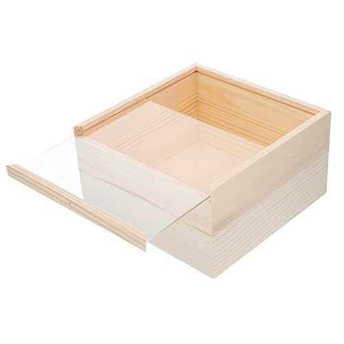 Beavorty Kasten Aufbewahrungsbox Aus Holz Mini-holzkiste Unfertige Schmuckschatulle Zeitkapsel-box Geschenkverpackung Bastelkisten Aus Holz Holzbehälter Acryl Schatztruhe Aufbewahrungskiste von Beavorty