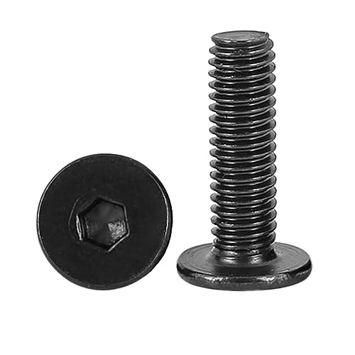 10–50 Stück M2/M2,5/M3/M4/M5/M6 schwarzer Edelstahl mit Innensechskant, ultradünne Flachkopfschrauben, Länge 3–40mm, M2.5x5mm(50pcs) von BebeXi