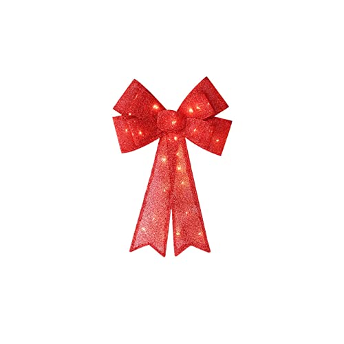 Schwerlasthaken Decke Weihnachtskranz Schleifen Baumschleifen Dekorative Sackleinenschleifen Dekorationen Ornamente für das Jahr Heizpilze Für Terrasse Mit Tisch (Red, One Size) von BebeXi