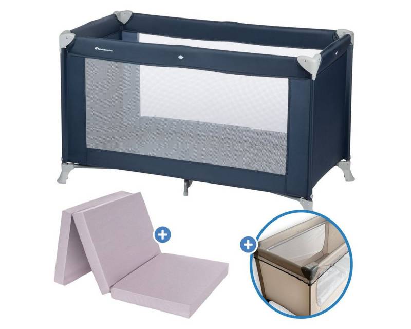 Bebeconfort Baby-Reisebett Soft Dreams - Navy Blue, Kinderreisebett mit Matratze, Moskitonetz & Transporttasche - faltbar von Bebeconfort