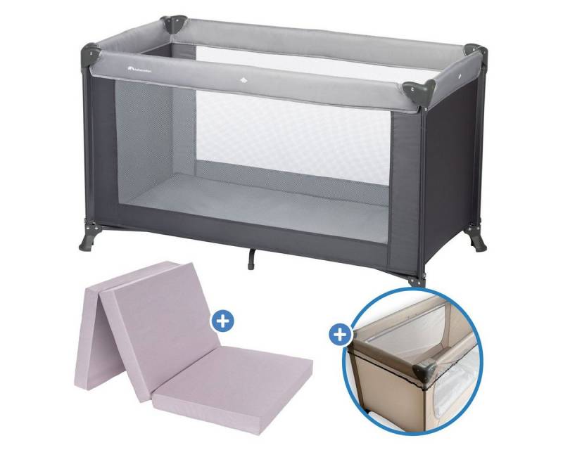 Bebeconfort Baby-Reisebett Soft Dreams - Tinted Graphite, Kinderreisebett mit Matratze, Moskitonetz & Transporttasche - faltbar von Bebeconfort