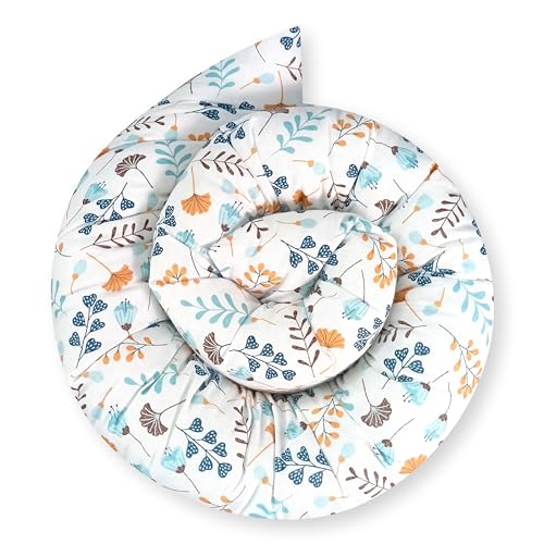 Bebeloo Bettschlange Bettkissen Seitenschläferkissen Nackenrolle Schlafkissen Kuschelschlange Stillkissen Zierkissen Zugluftstopper Body Pillow Baumwolle (250 cm, Feldblumen) von Bebeloo