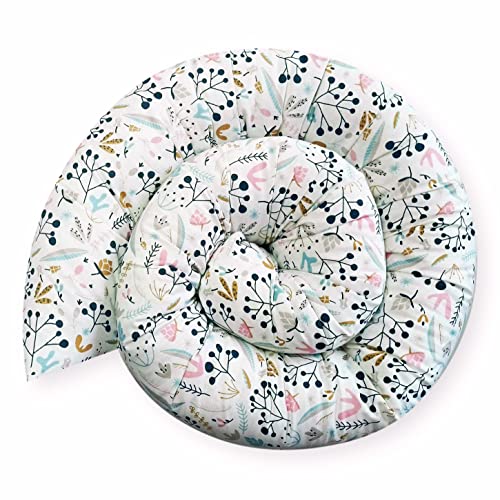 Bebeloo Bettschlange Bettkissen Seitenschläferkissen Nackenrolle Schlafkissen Kuschelschlange Stillkissen Zierkissen Zugluftstopper Body Pillow Baumwolle (Vogelbeere, 180 cm) von Bebeloo