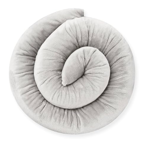 Bebeloo Stillkissen alergiker Bettkissen Body Pillow Körperkissen Pregnancy Pillow Bettrolle Bettschlange XXL Zierkissen Kuschelschlange Zugluftstopper (Grau, 140 cm) von Bebeloo