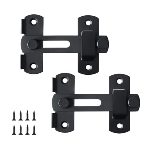Bebochoi 2 Stück Edelstahl Flip Latch Tor Verschlüsse, Edelstahl Türriegel mit Schrauben, Riegel Sicherheit Türschloss, für Tür Fenster Möbel Badezimmer Schiebetürschloss von Bebochoi