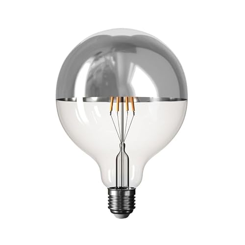 Bebulbs - LED Halbkugel Silber Linie 5V Kurzfilament Globo G125 1,3W 110LM E27 2500K dimmbar - B05 von Bebulbs