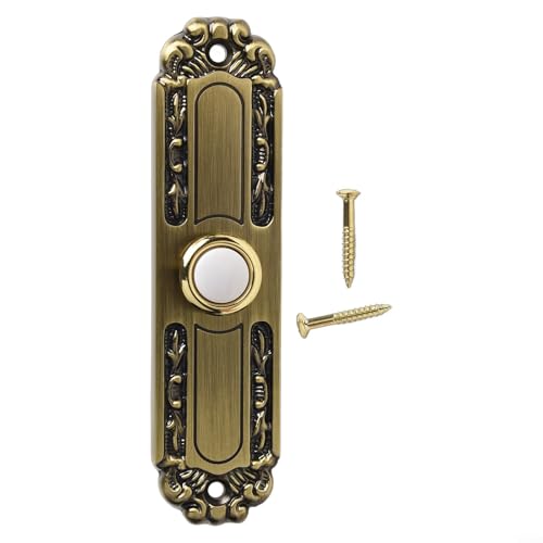 12,7 cm Antik Bronze Türklingelknopf mit LED-Licht, Metall verdrahtet Türklingel Druckknopf für Vorder- Hintertür Eingang Wasserdicht, Breiter Spannungsbereich von Bebykilemi