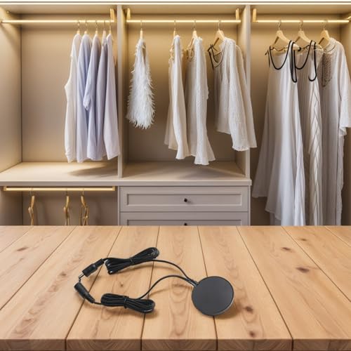 12 V-24 V Trennwand-Touch-Sensor-Schalter für Schrank oder Kleiderschrank, Handfegeraktivierung mit einstellbarer Helligkeit, funktioniert durch Holz, Stein, Glas oder (schwarzer DC-Kopf) von Bebykilemi