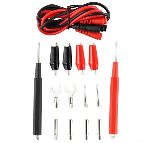 16 in 1 Multimeter Messleitungen Set, Elektrische Sonde Kit mit Nadelspitze und Clip, Digital Meter Zubehör für Spannungsprüfer Sonden, von Bebykilemi