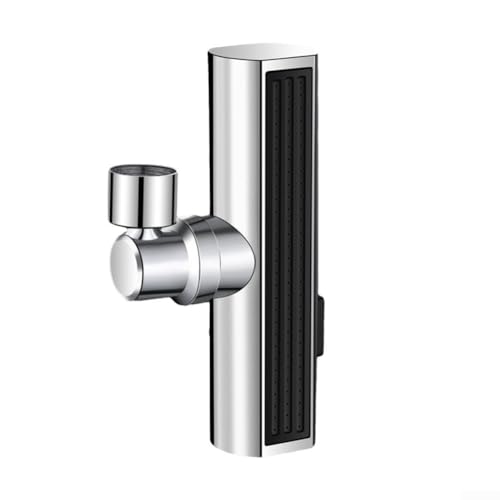3-in-1 Wasserfall-Wasserhahn-Luftsprudler Verlängerung mit 720° Drehgelenk und Spritzschutzfilter, drehbarer Wasserhahnaufsatz für Küchenspüle oder Waschbecken, massiv (Silber) von Bebykilemi